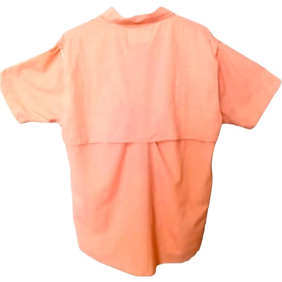 Mens Fishing Shirt Large Outdoor Performance Vented Short Sleeve Mesh Pockets - Picture 2 of 8